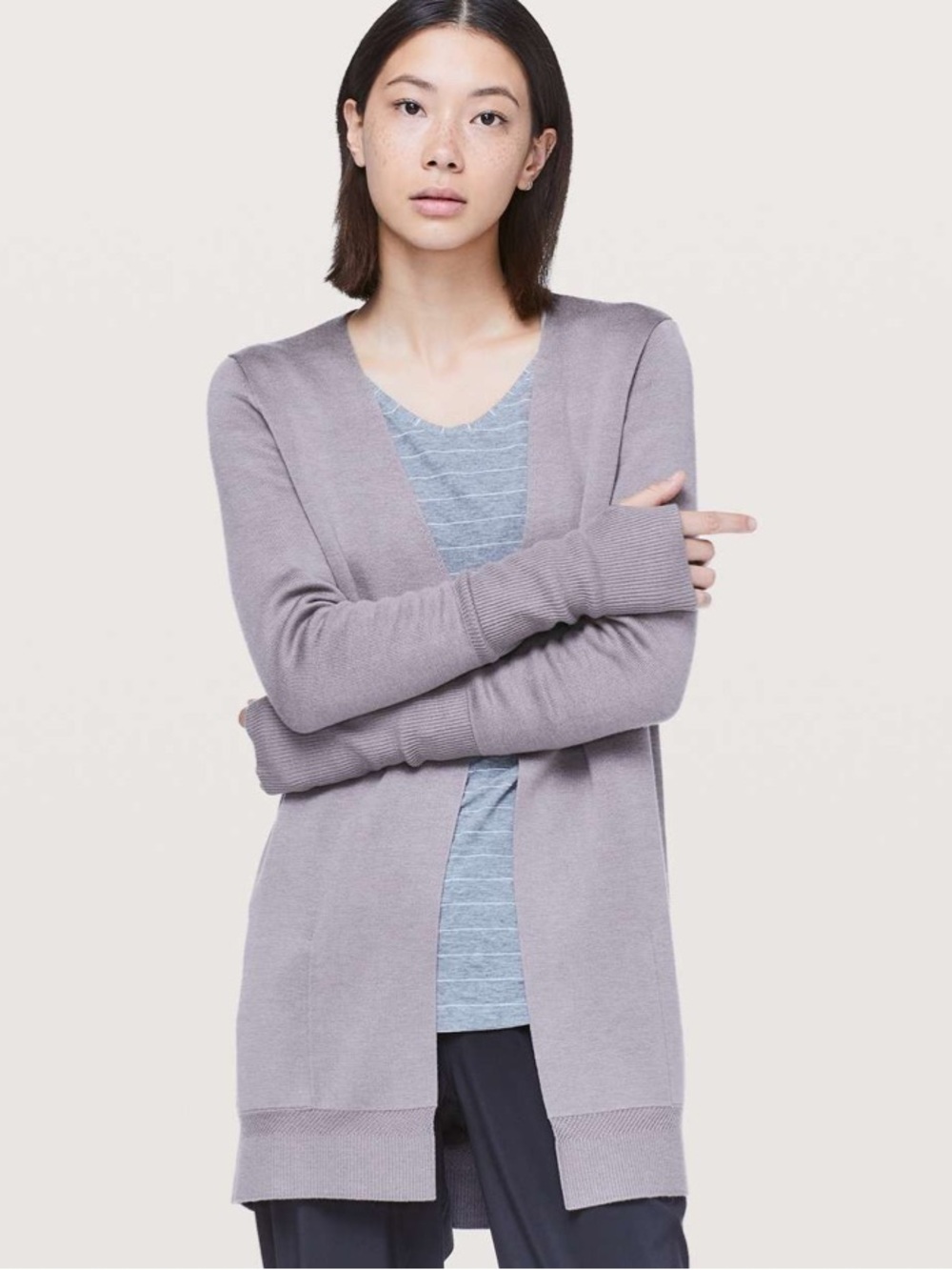 Lululemon City Street Cardigan Mystique / Heathered Mystique size 6/8